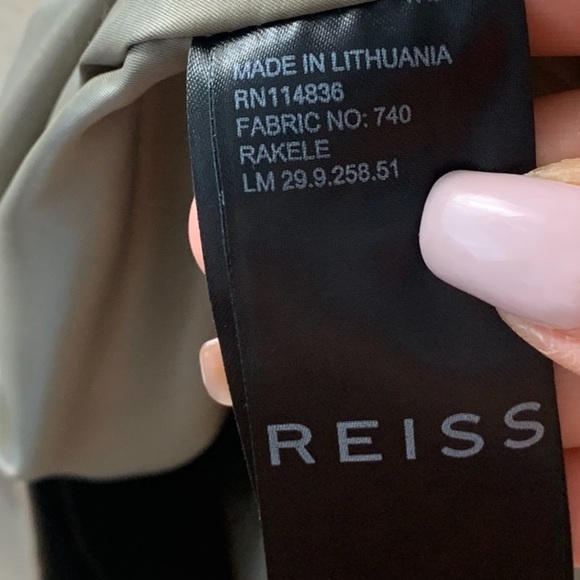 REISS Rakele Front Pleat Khaki Dress - Picture 10 of 16